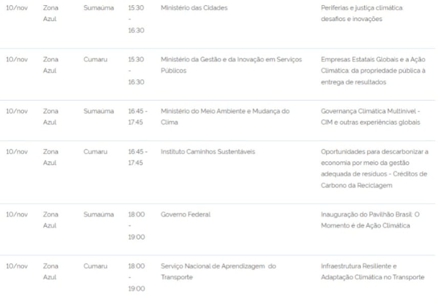 Programação desta segunda-feira (10).