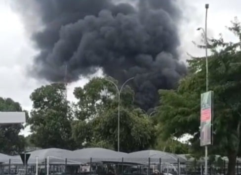 Imagem - Vídeo: incêndio próximo ao aeroporto assusta pessoas em Belém