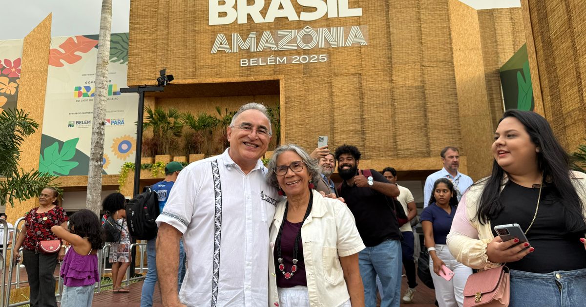 Edmilson Rodrigues e Aracely Lemos na sede da COP-30