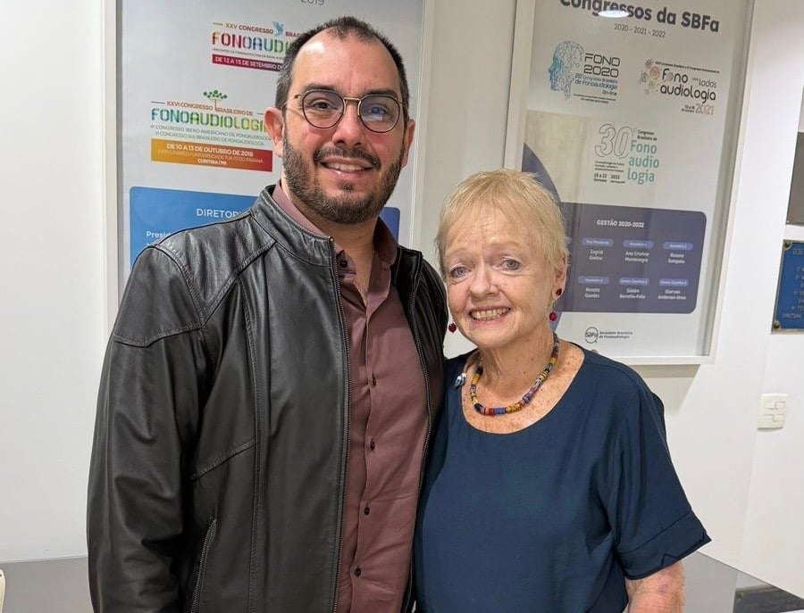 Fabrício Nascimento, diretor geral da Finama, com a Dra.  Fernanda Dreux, membro da diretoria da IALP.