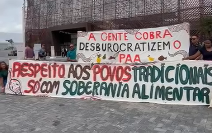 Na COP30, manifestantes de Altamira pedem facilidade no acesso ao Programa de Aquisição de Alimentos