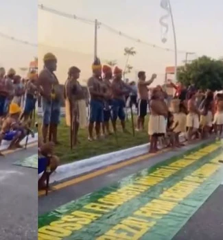 Imagem - COP30: indígenas Munduruku realizam manifestação na entrada da Blue Zone