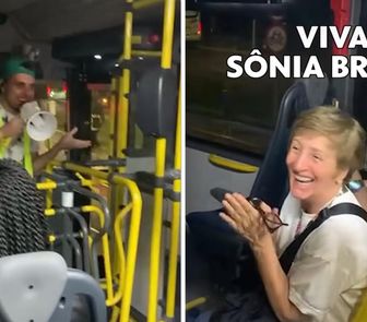 Imagem - Sônia Bridi é surpreendida com parabéns no ônibus em Belém