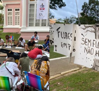 Imagem - Cartazes com tinta de cinzas marcam preparação para a Marcha pelo Clima neste sábado; saiba mais