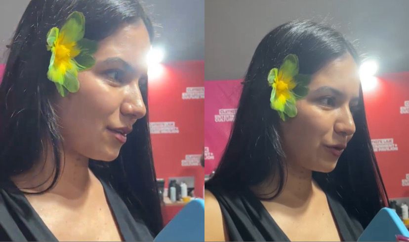 Ativista equatoriana Helena Gualinga em Belém 