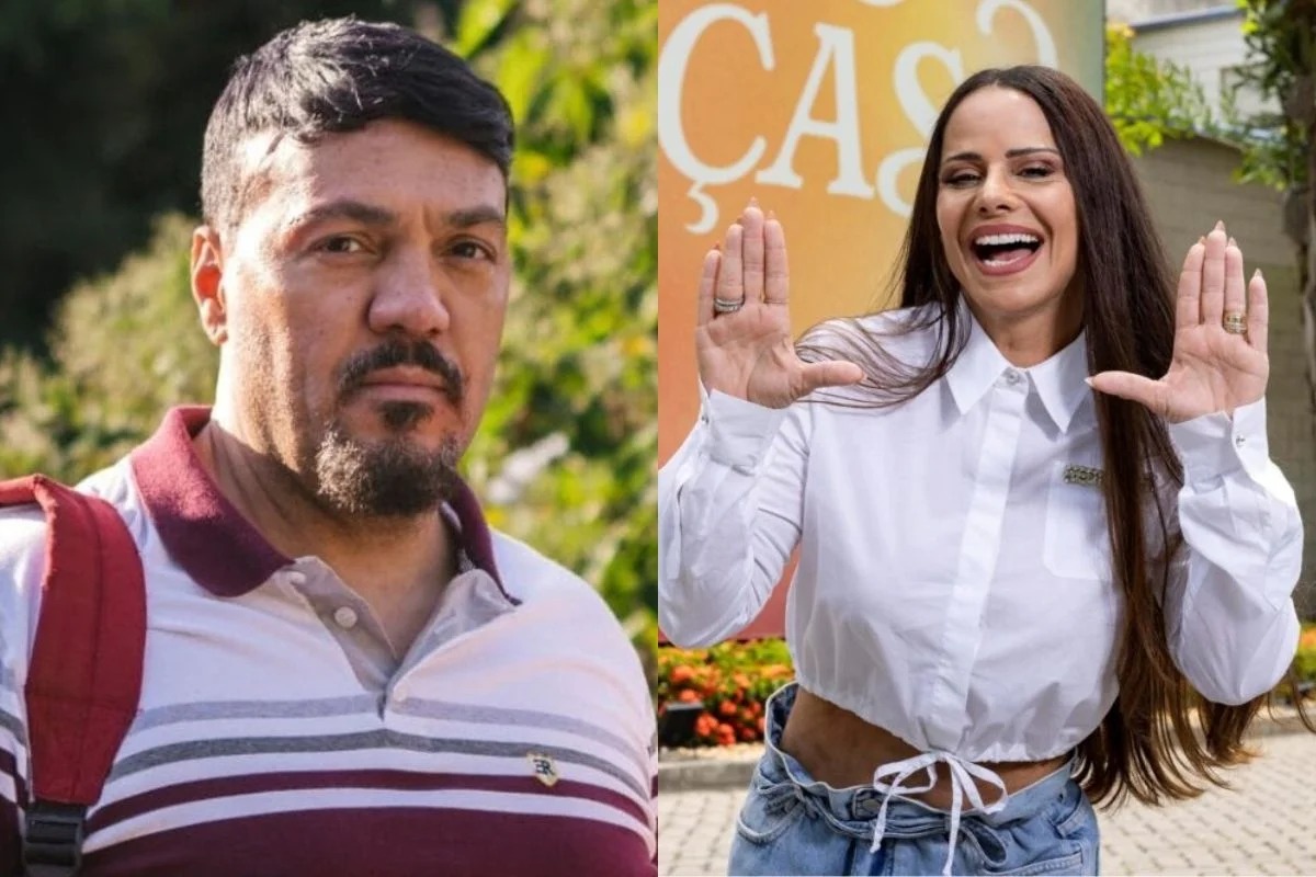 Belo em seu personagem Misael e Viviane Araújo anunciado sua entrada na novela.