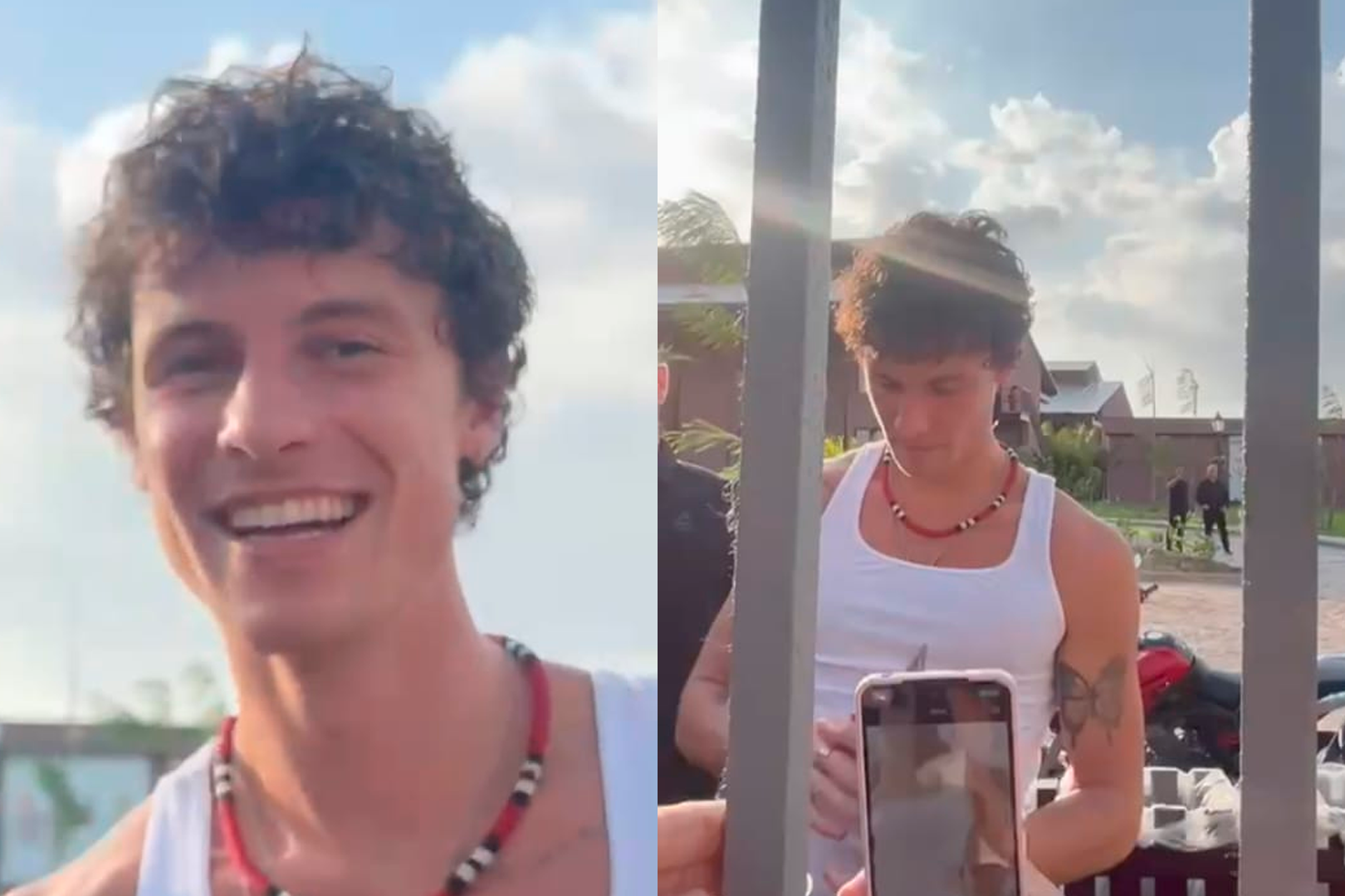 Cantor tirou fotos e distribuiu autógrafos -