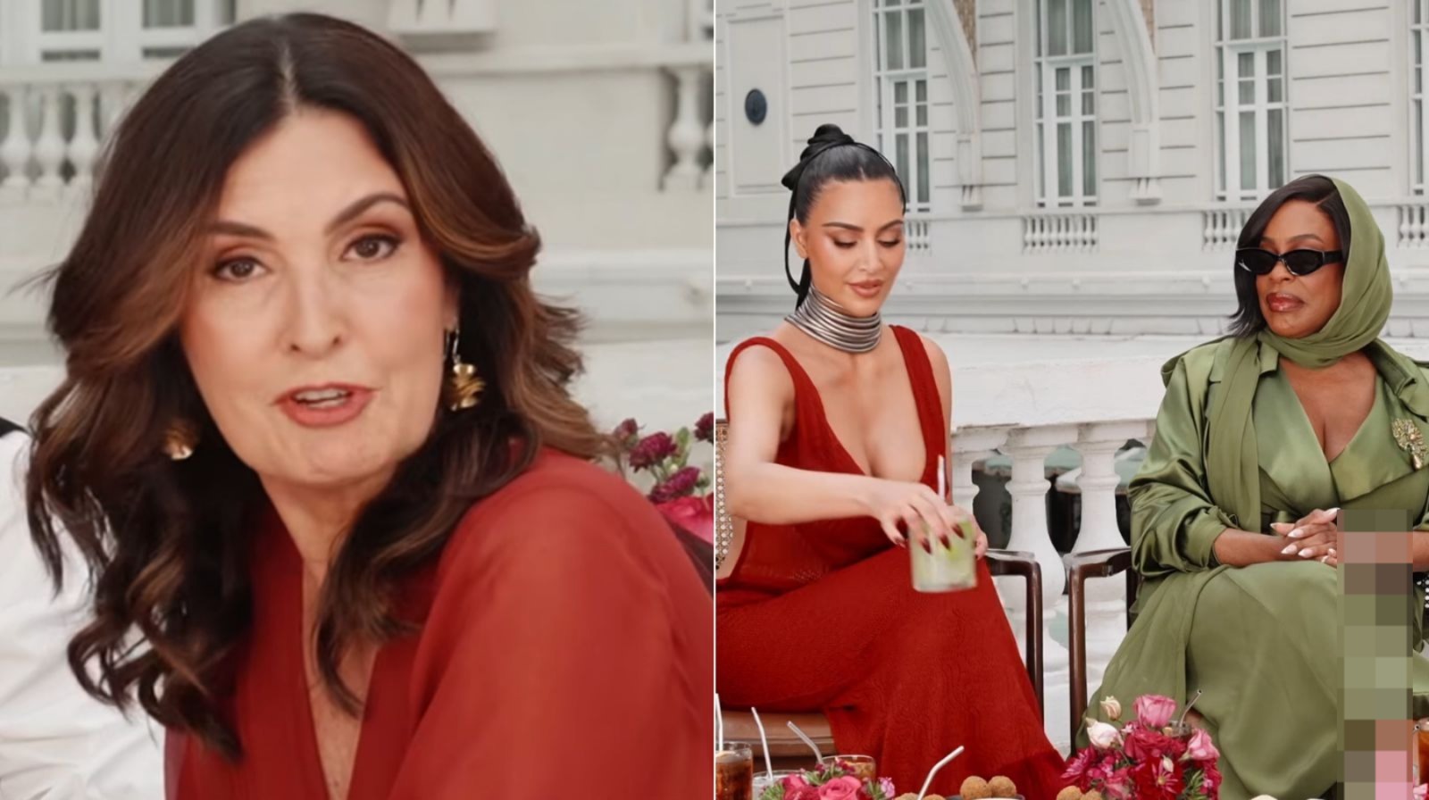 Fátima Bernardes recebeu Kim Kardashian, Naomi Watts, Niecy Nash-Betts e Sarah Paulson para um brunch.