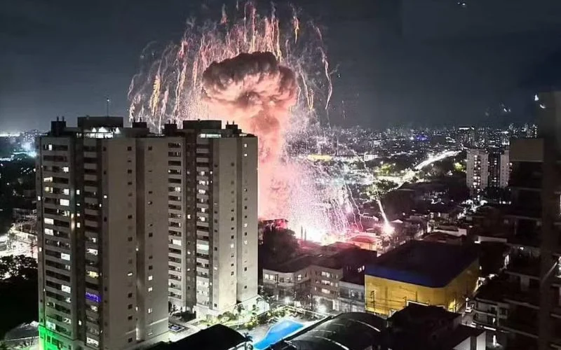 Momento da explosão 