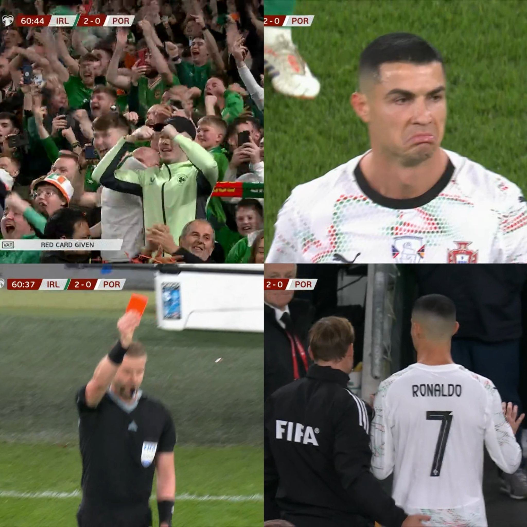 Ronaldo já terá de cumprir o gancho automático de um jogo no duelo diante da Armênia, no domingo