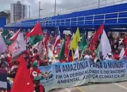 Imagem - Vídeo: Marcha Global pelo Clima finaliza na Aldeia Amazônica, em Belém