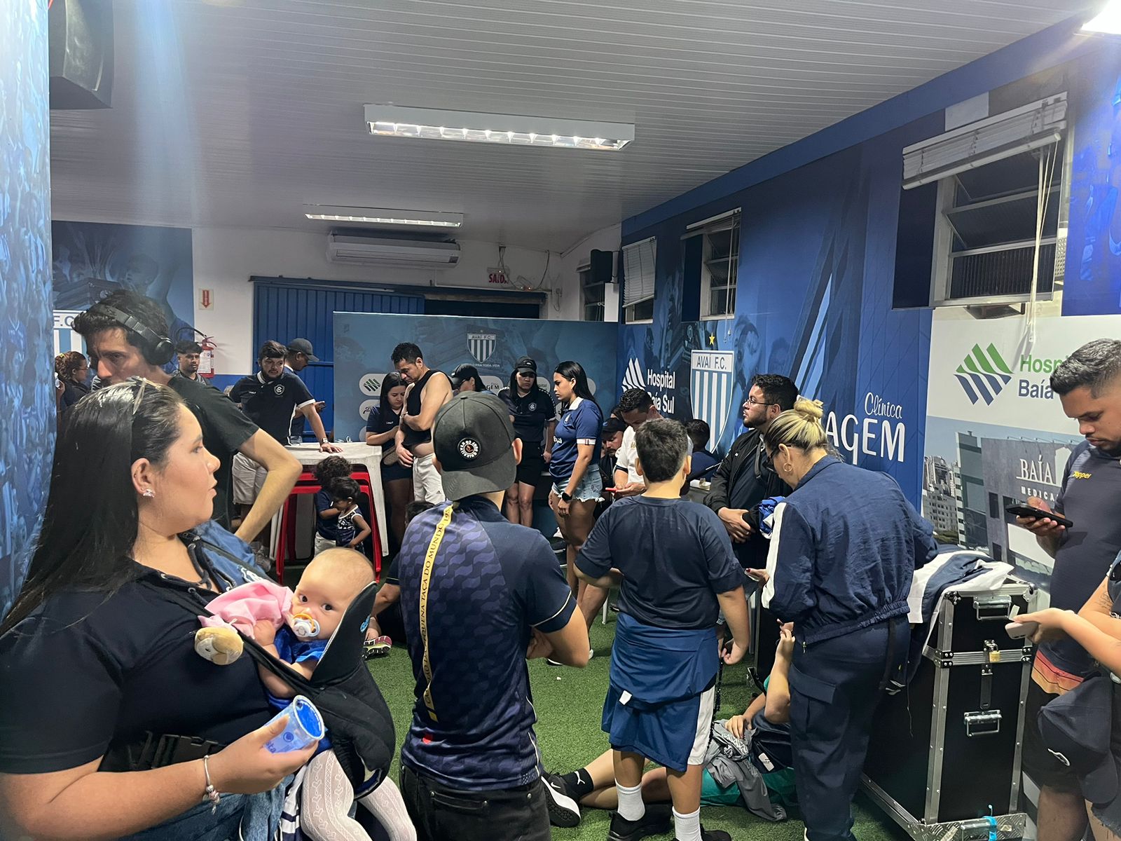 Sala de coletiva de imprensa na Ressacada -