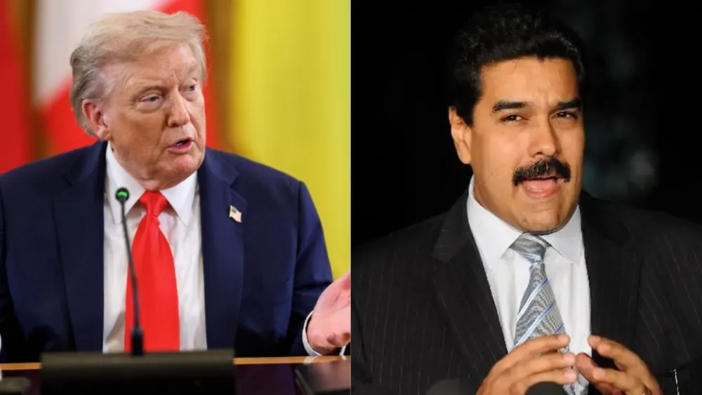 (Donald Trump e Nicolás Maduro) 