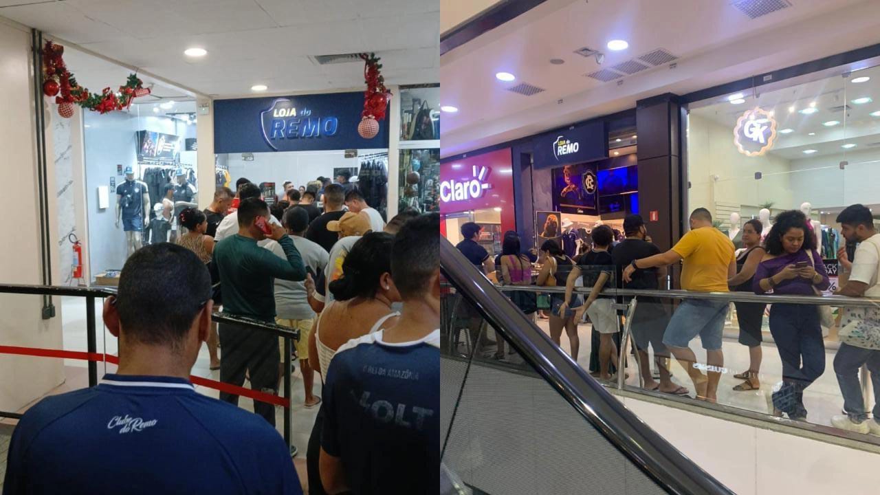Fila em uma galeria na Senador Lemos e em um shopping na Padre Eutíquio -