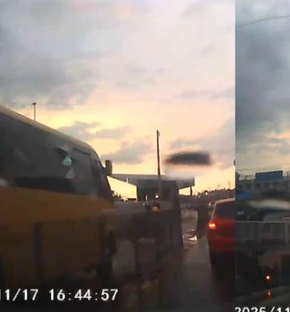 Imagem - Veja o momento em que moto é atingida por micro-ônibus na via do BRT em Ananindeua