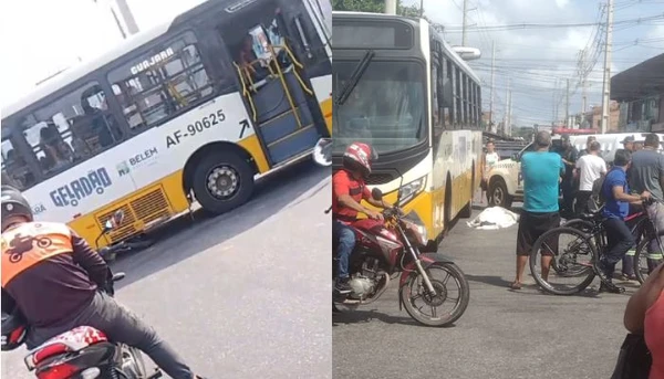 Acidente entre ônibus e moto deixa um morto na Independência, em Ananindeua