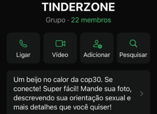 Participantes da COP30 criaram o "Tinder Zone". 