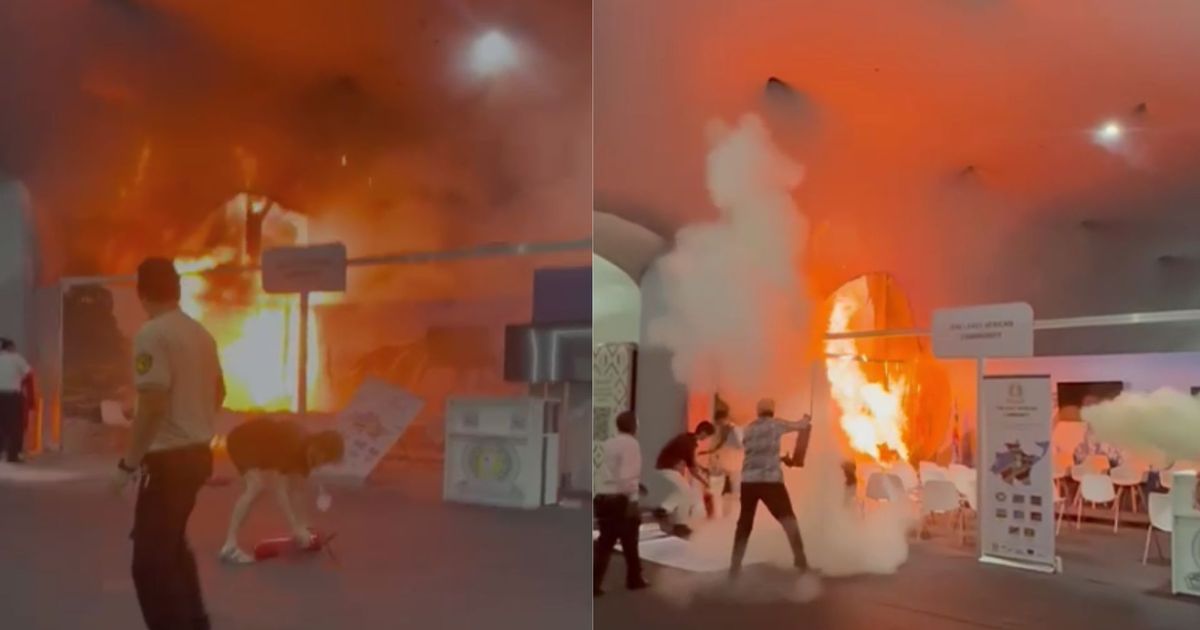 O incêndio iniciou próximo ao pavilhão da África.