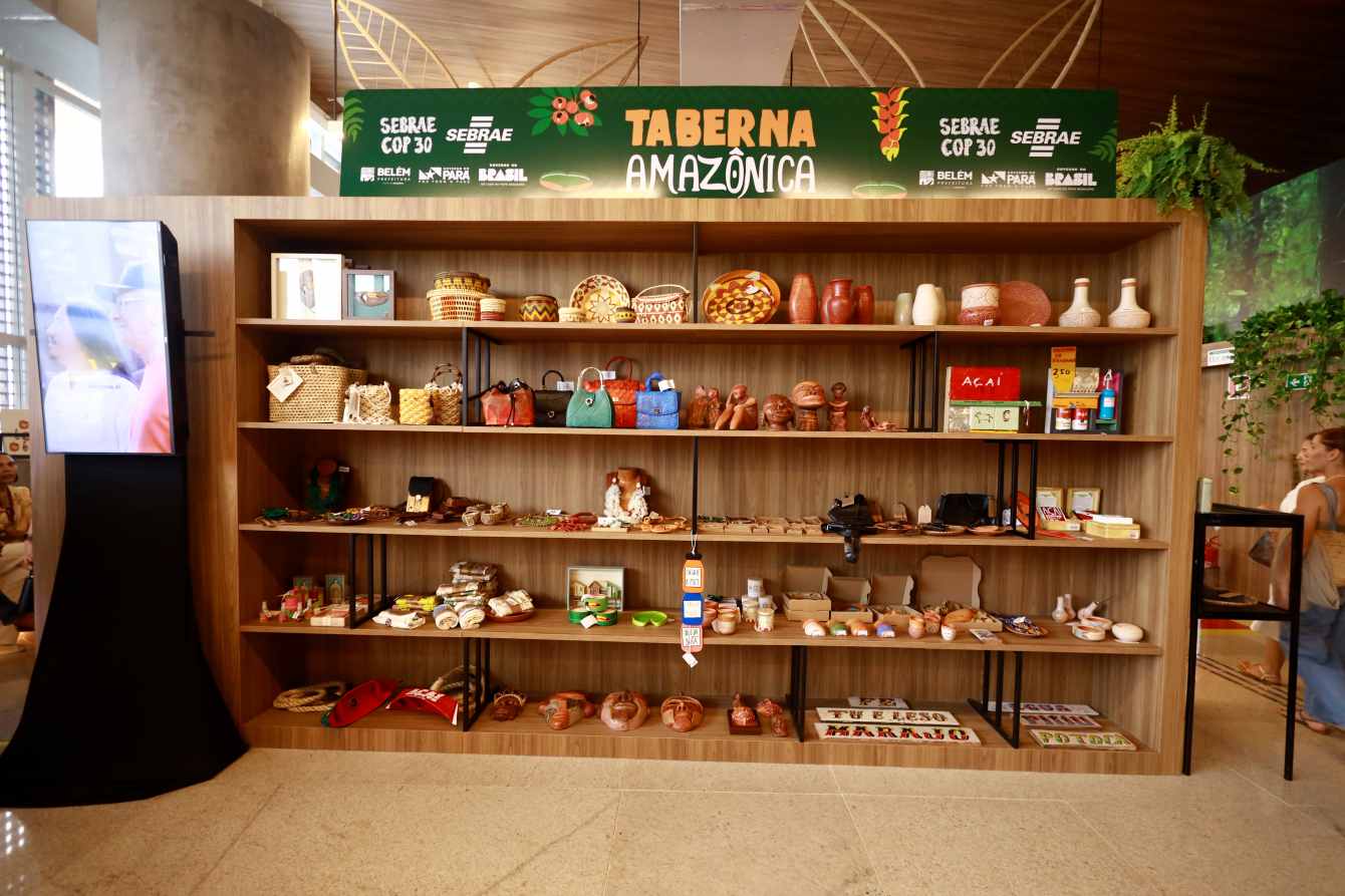 Taberna Amazônia na Green Zone, produtos de empreendedores do Estado.