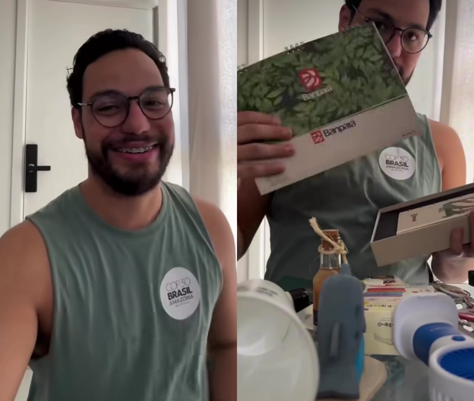 Imagem - Jornalista viraliza mostrando todos os brindes que “catou” na COP30