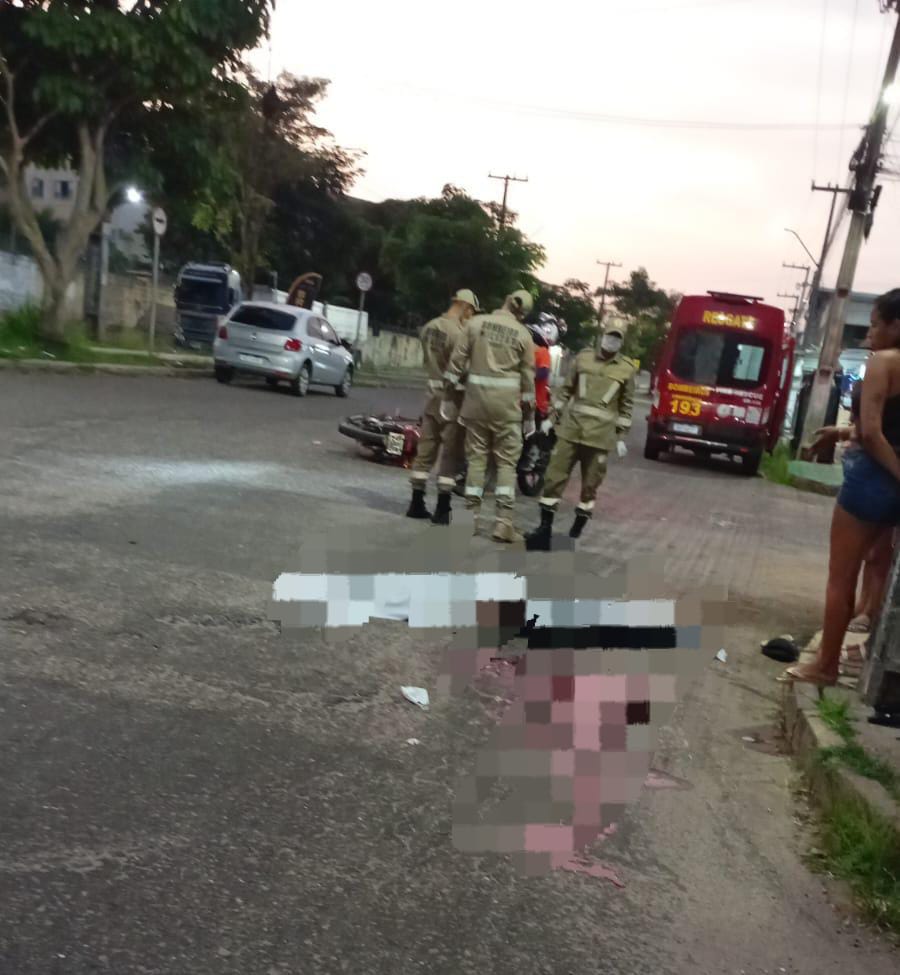 (O acidente aconteceu às 5h da manhã, antes do nascer do sol, no bairro Almir Gabriel, em Marituba.)