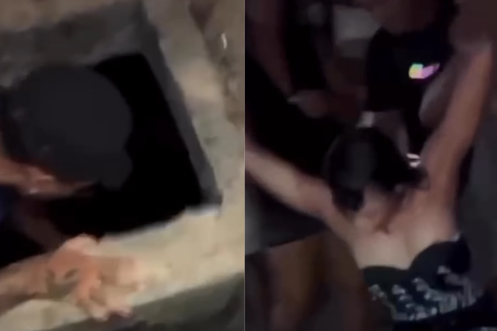 Uma jovem, que seria estrangeira, passou por um susto na noite da última sexta-feira (21) ao cair em um bueiro aberto na ilha de Outeiro