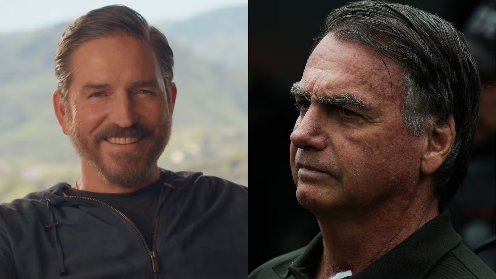 Ator Jim Caviezel interpreta o ex-presidente Jair Bolsonaro.