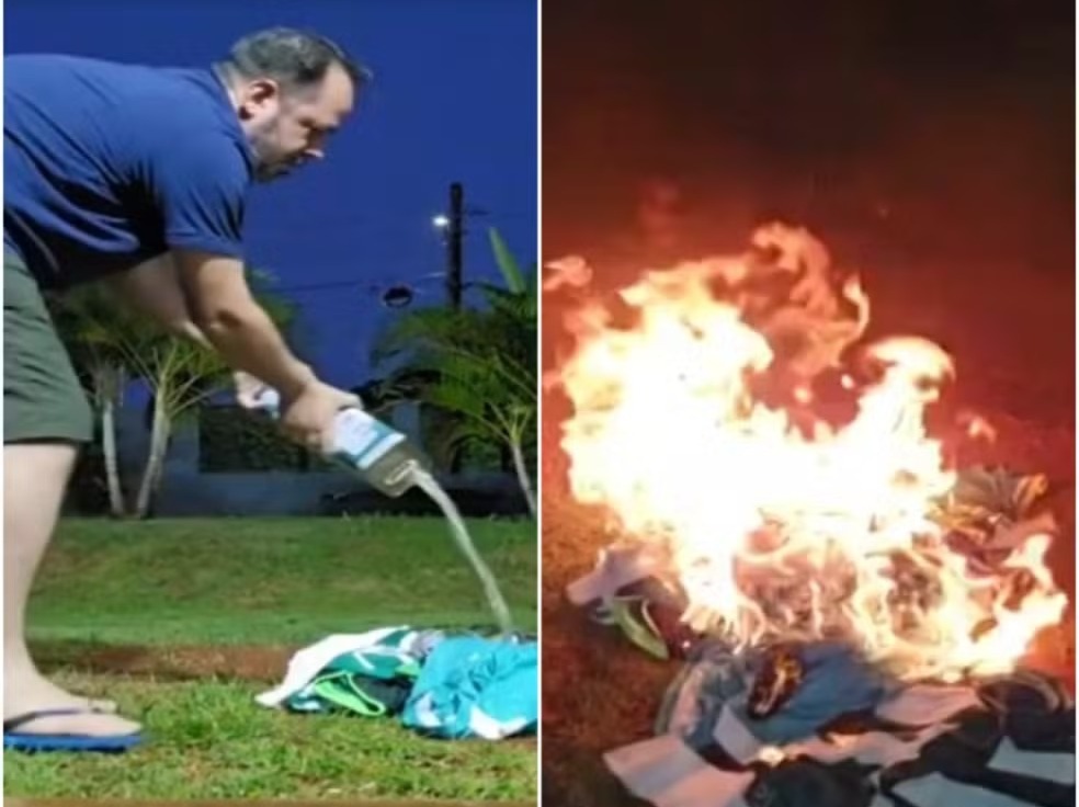 Imagem - Torcedor do Goiás queima coleção de camisas após derrota para o Remo