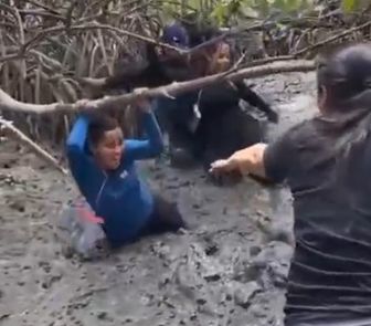 Imagem - Aula no manguezal deixa alunos em apuros em Pernambuco; assista