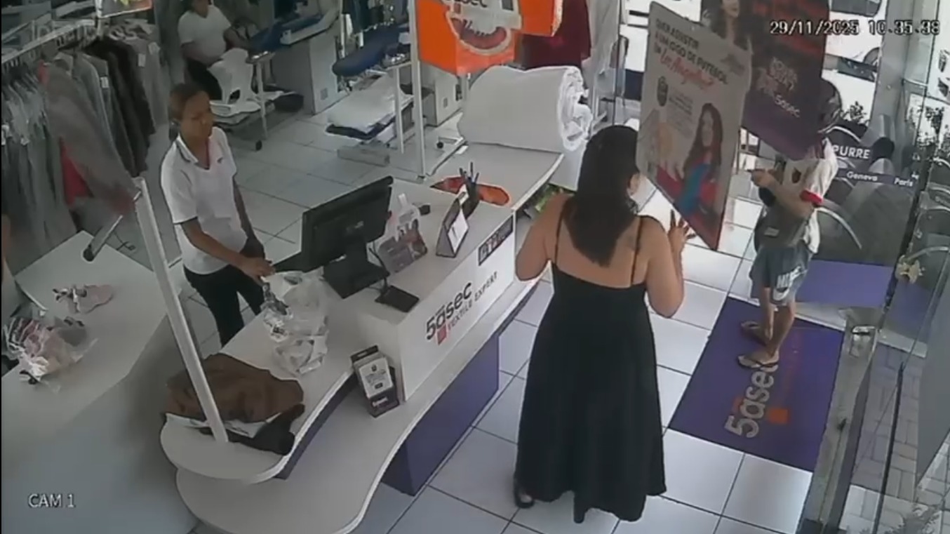 Imagem - Vídeo: mulher é assaltada durante atendimento em lavanderia, em Belém
