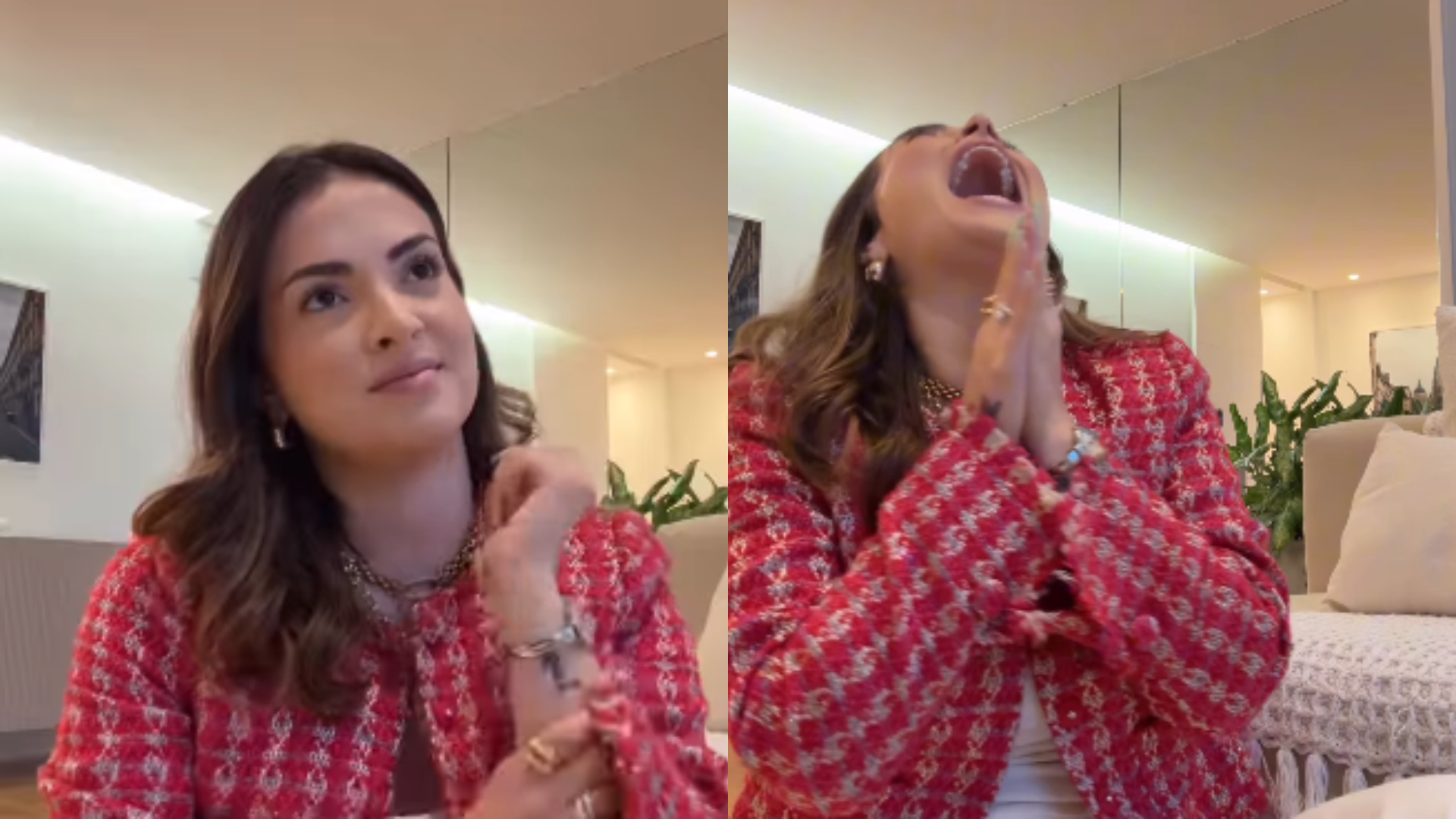 Vídeo mostra a criadora de conteúdo imaginando um cenário onde Vini Jr decide o jogo e Virginia Fonseca anuncia gravidez na arquibancada