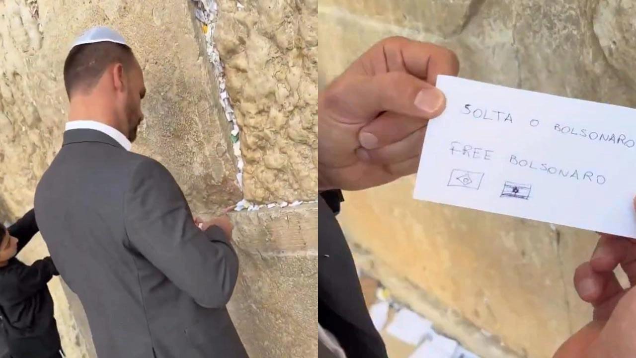 Eduardo Bolsonaro no Muro das Lamentações -