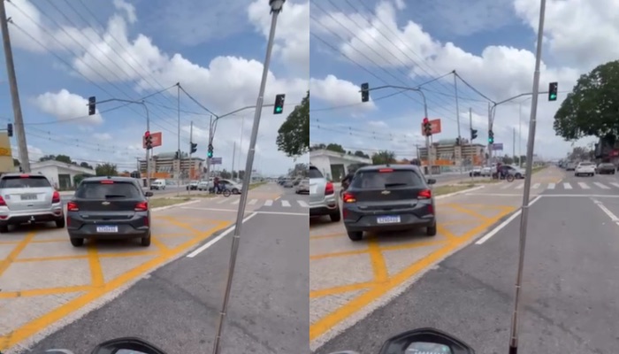 (Na BR - 316, motoristas ignoram sinalização e complicam o trânsito na pista do BRT)