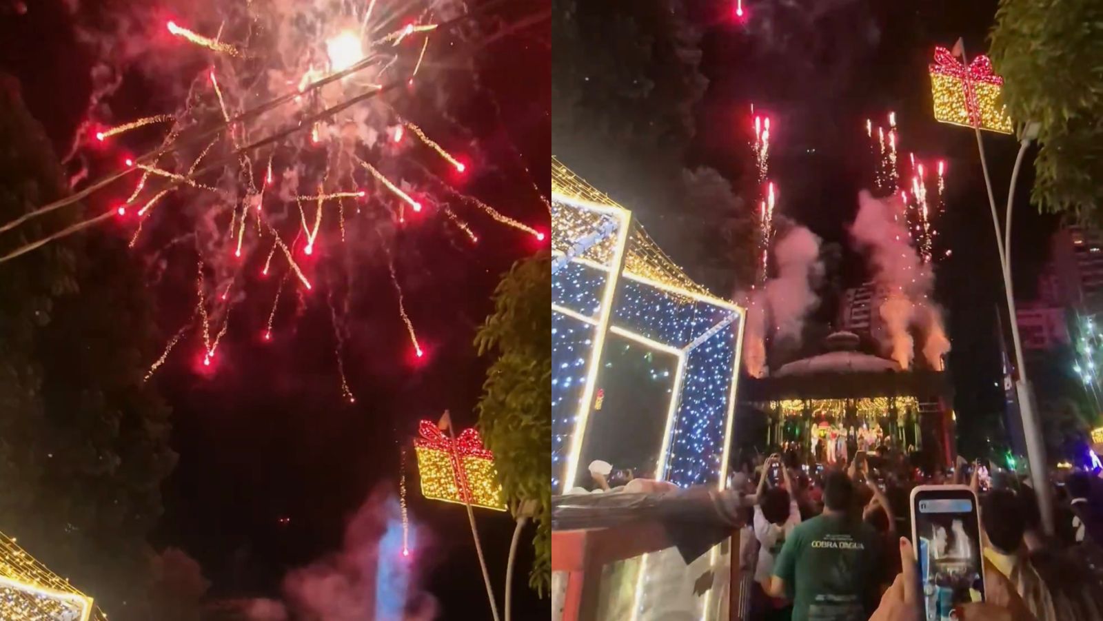 Vídeo: Iluminação natalina é inaugurada em Belém com cortejo do Papai Noel e festa para famílias