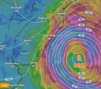 Imagem - Ciclone extratropical traz alerta de temporais e ventos de até 100 km/h ao Sul do Brasil nesta semana