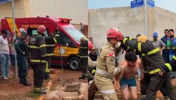Homem é resgatado de tubulação de esgoto após fugir de tentativa de homicídio em Canaã dos Carajás