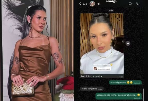 Ana Castela postou um print de seu pai questionando a canção.