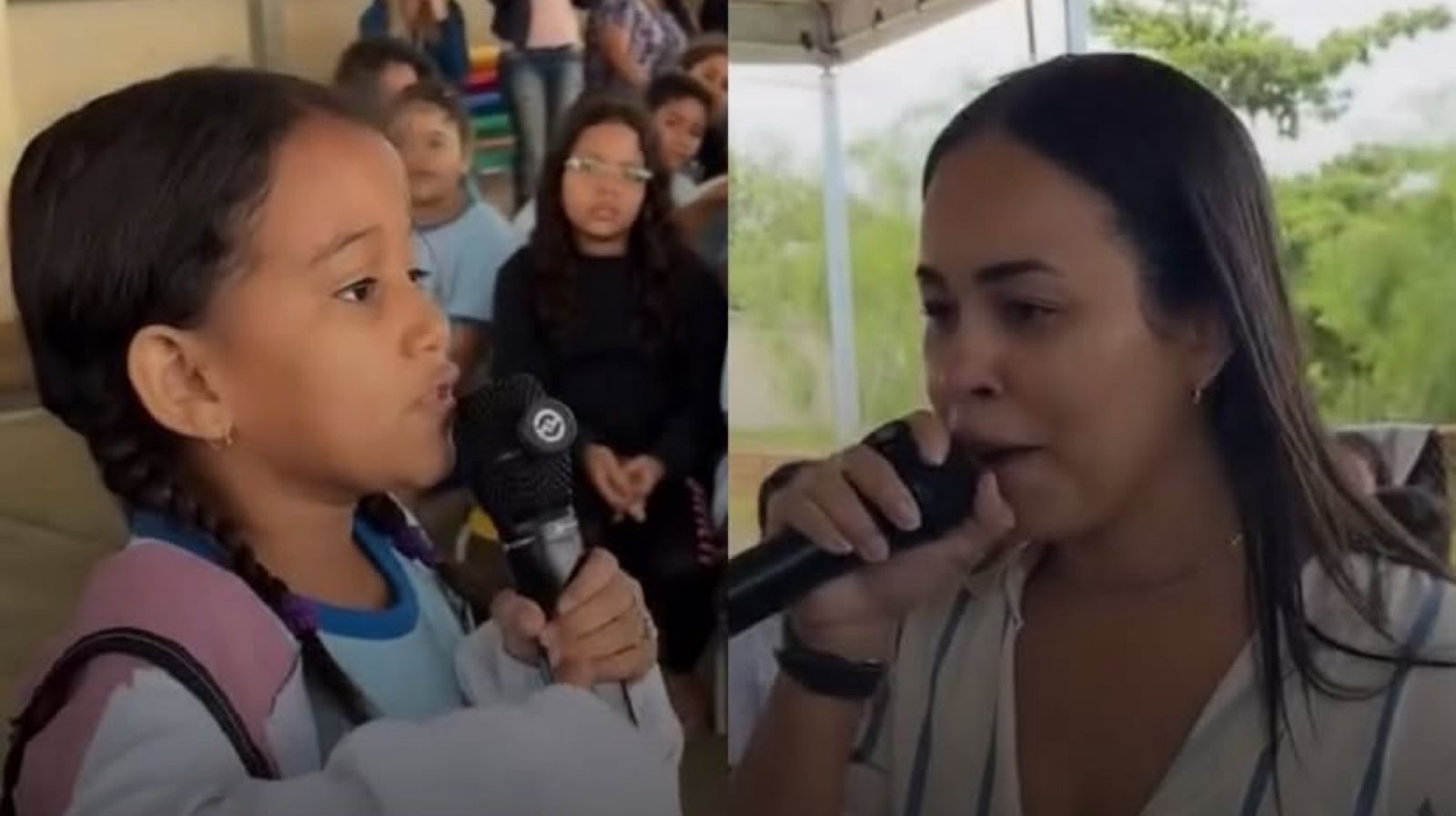 Uma batalha de rima entre uma aluna e sua professora.