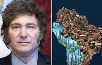 Post de Milei gera polêmica ao retratar Brasil de forma depreciativa em mapa da América do Sul