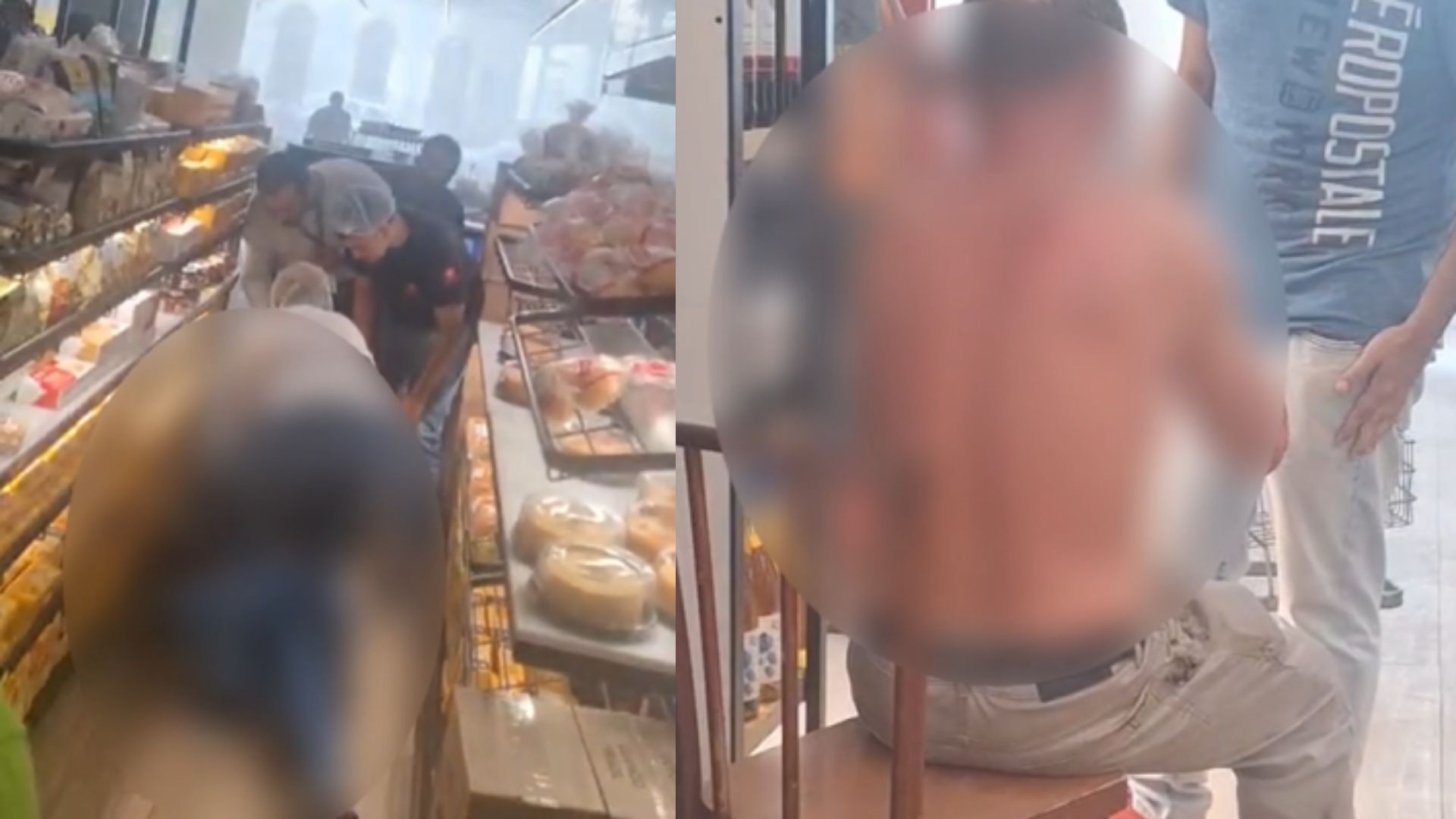 Churrasqueira elétrica pega fogo e deixa dois feridos em supermercado na Avenida Nazaré