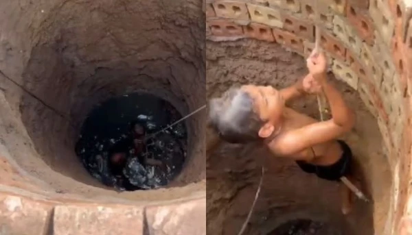 Criança cai em poço e é resgatada por sargento da PM em Santana do Araguaia