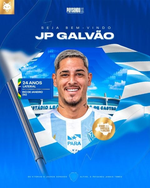 JP Galvão é o novo contrato do Paysandu