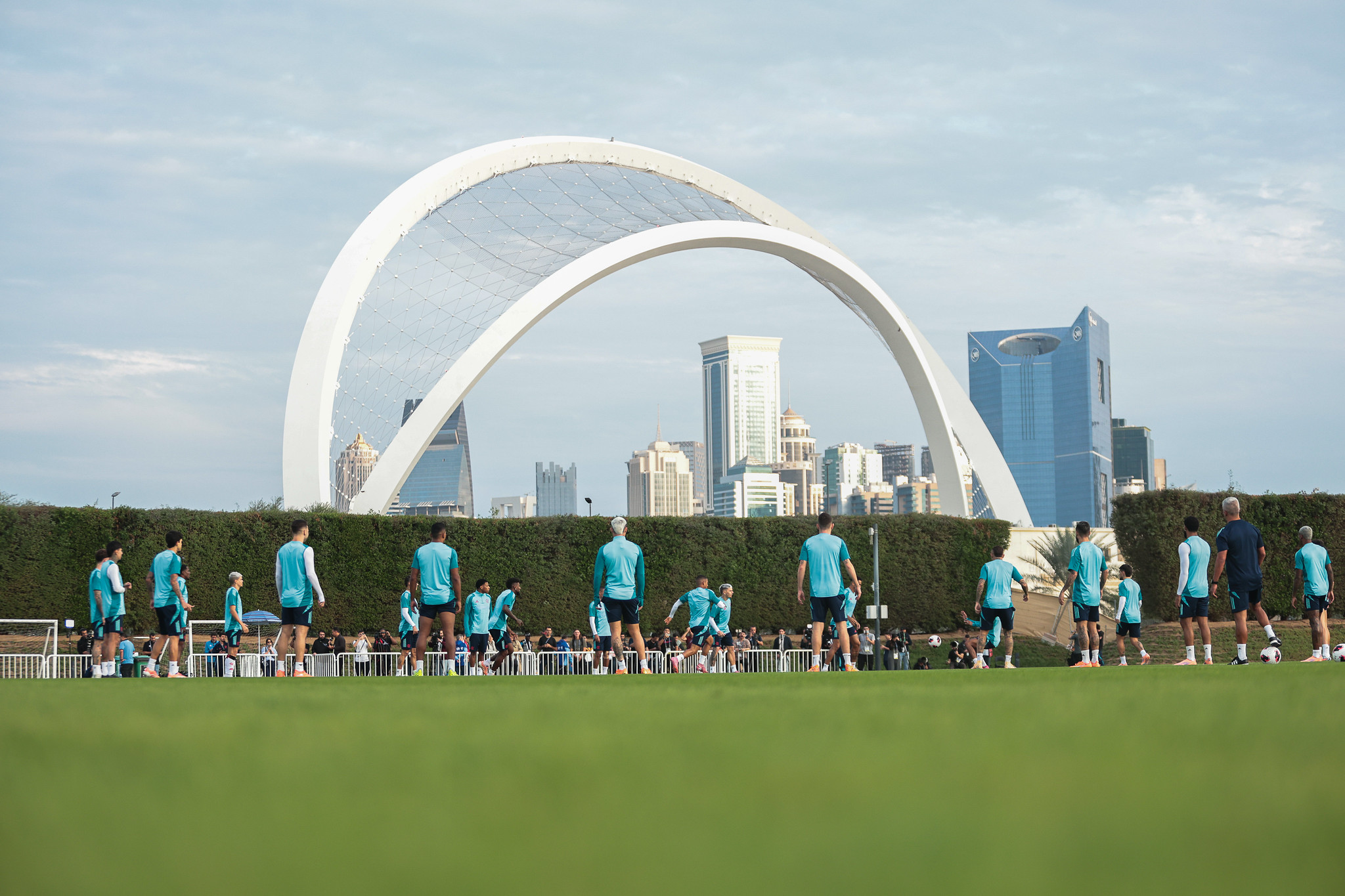 Treino do Flamengo em Doha, no Catar -