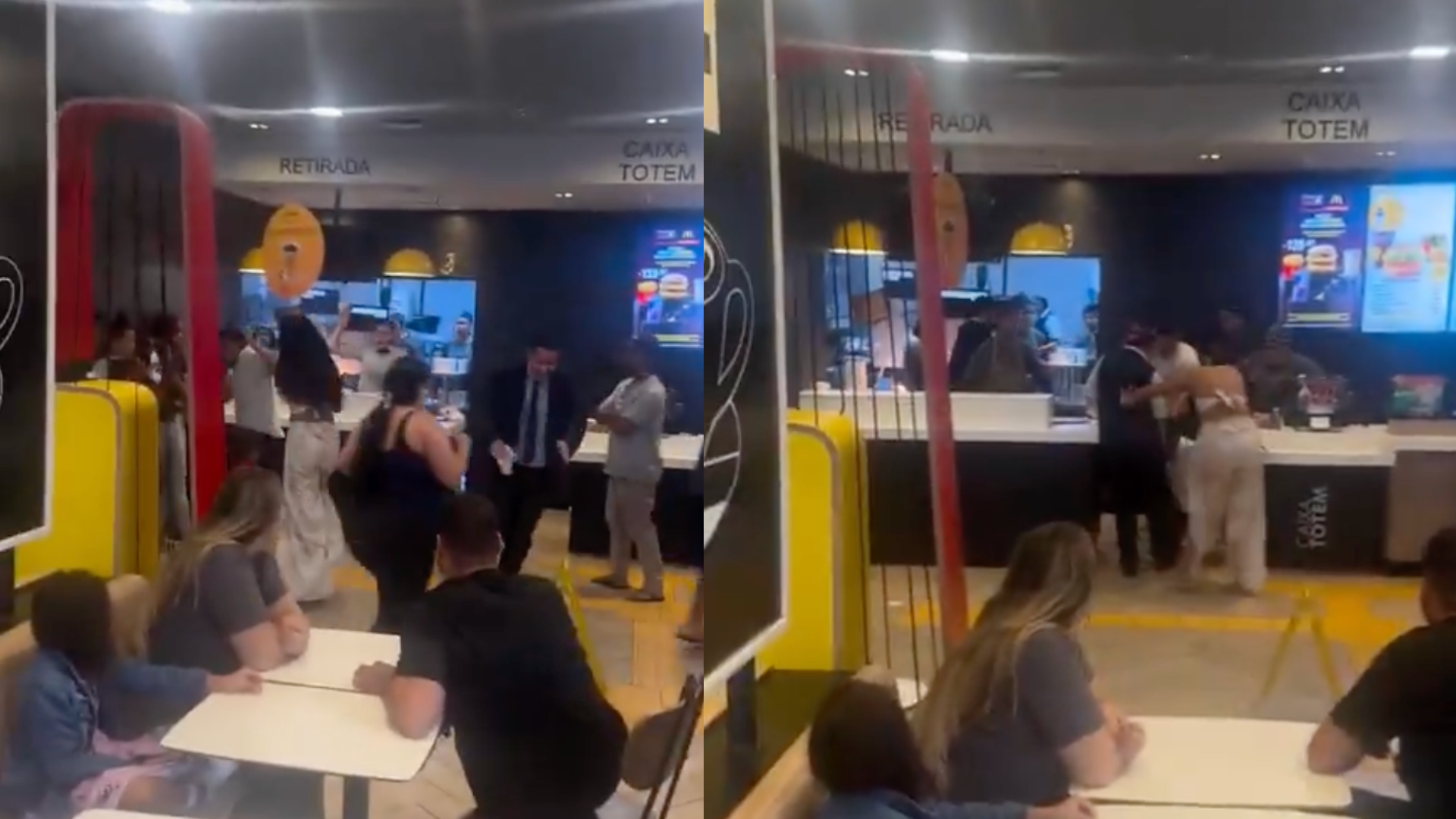 Discussão dentro da lanchonete envolveu agressões físicas e arremesso de alimentos