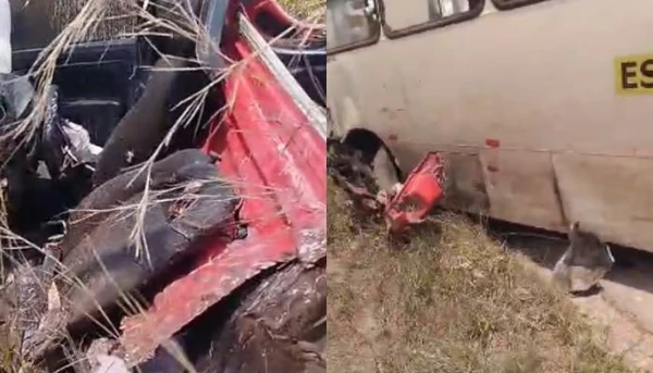 Acidente envolvendo ônibus escolar deixa uma pessoa morta em estrada no Pará