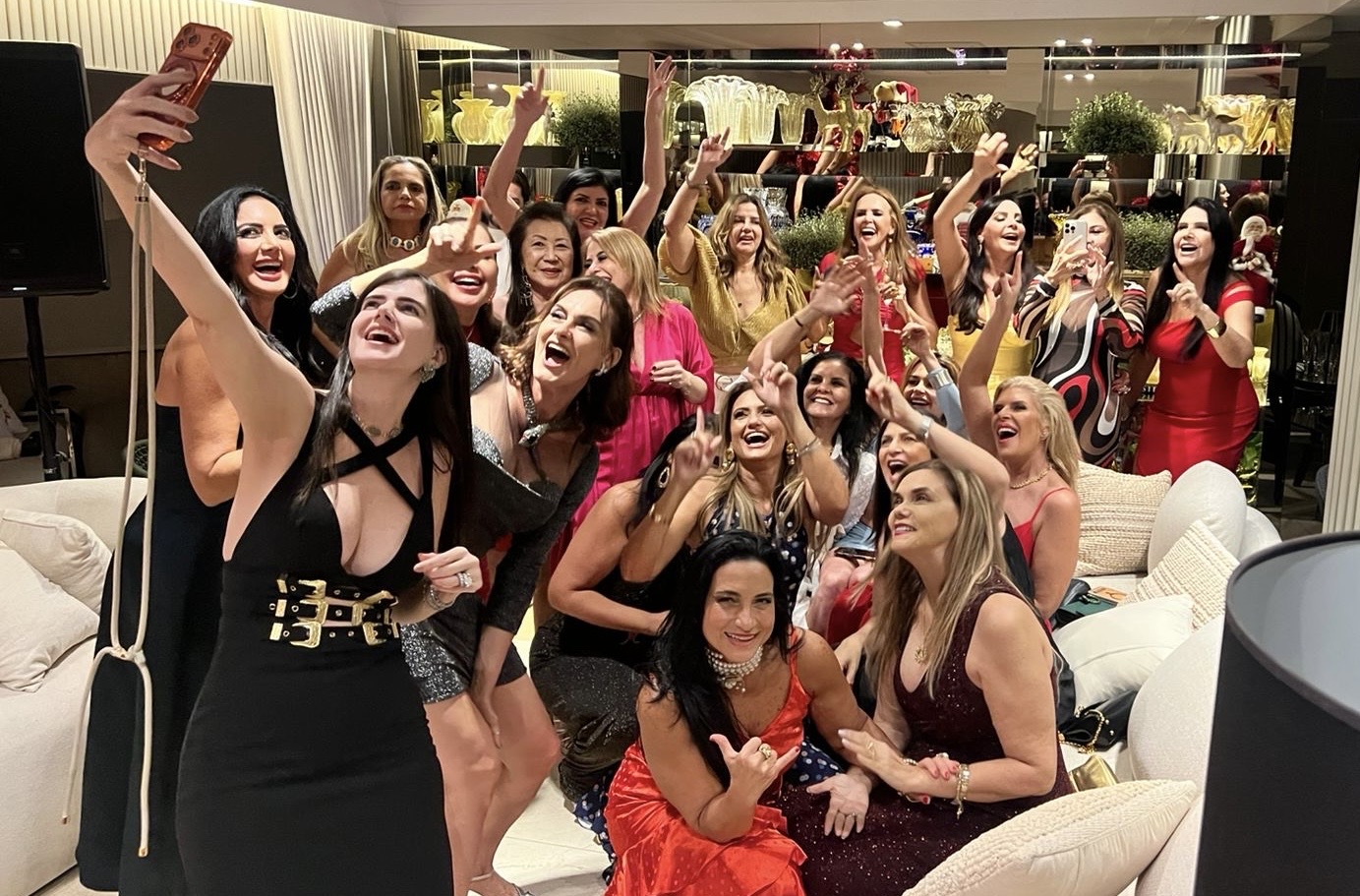 O tradicional selfie para selar a noite 