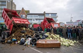 Agricultores protestam com esterco em frente à casa de praia de Macron
