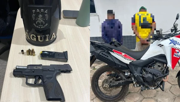 Dupla é presa por porte ilegal de arma de uso restrito em São Miguel do Guamá