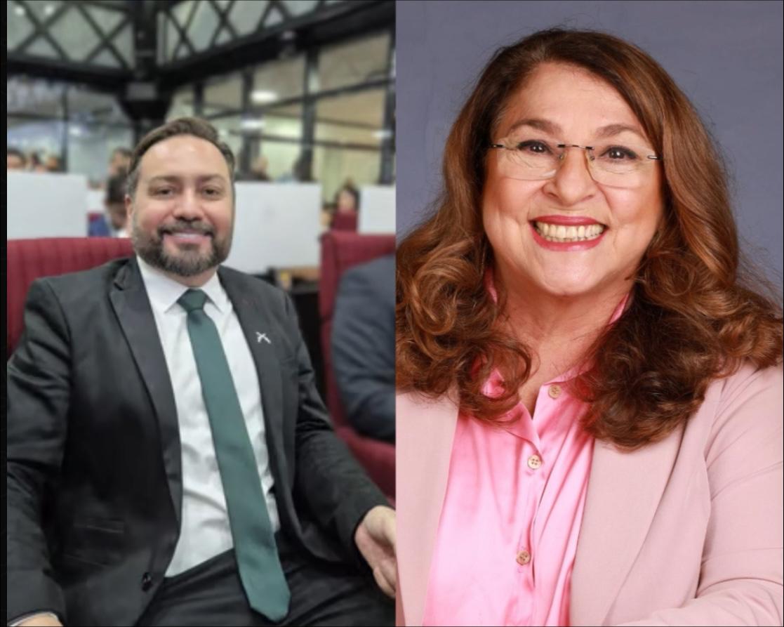 Os vereadores de Belém Zezinho Lima (PL) e Marinor Brito (Psol).