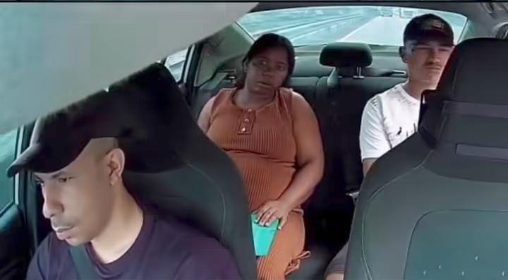 Câmera do veículo registrou a ação -